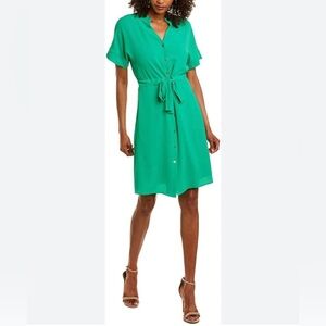 NWT Maggy London Woman Button Down Dress, Size 22W Color Basil Green